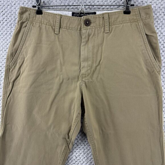 American Eagle Pants Men 32 (34X27) Khaki Beige The Original Boot Mid Rise - Picture 4 of 16